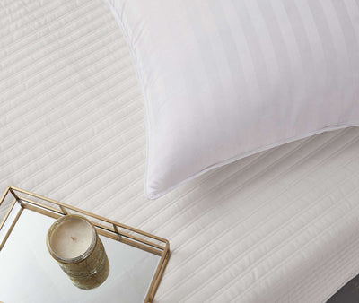 Siberian 500 Thread Count Damask Stripe White Down Pillow