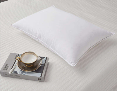 1000 Thread Count Cotton Siberian White Down Pillow-Medium Firm