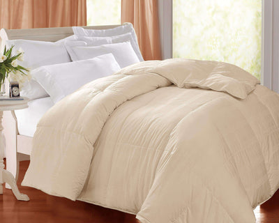  400 Thread Count Windowpane White Goose Down Comforter