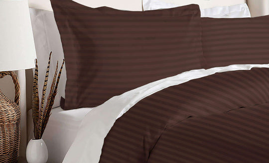 230 Thread Count Damask Stripe Duvet Cover Set