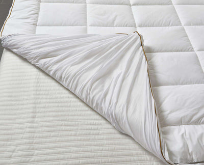 ELLE D…COR Cotton Gusseted Mattress Bed (Topper)CAL KING in White color