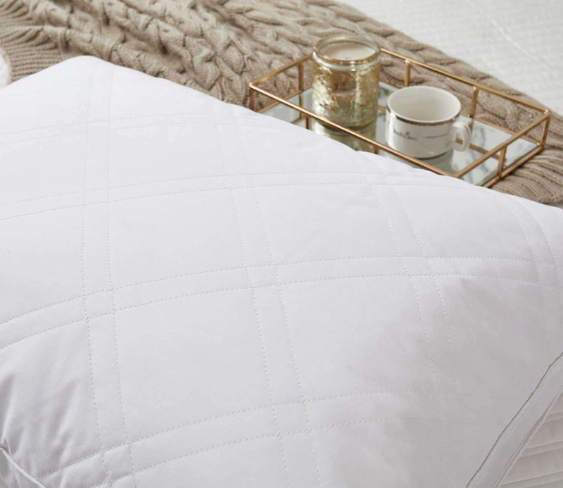 233 Thread Count Quilted White Goose Feather and Down Pillow (2-Pack)