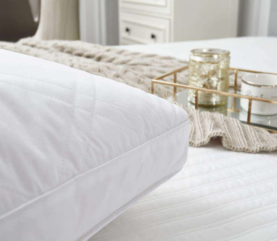 233 Thread Count Quilted White Goose Feather and Down Pillow (2-Pack)
