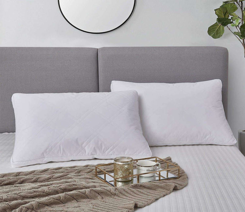 233 Thread Count Quilted White Goose Feather and Down Pillow (2-Pack)